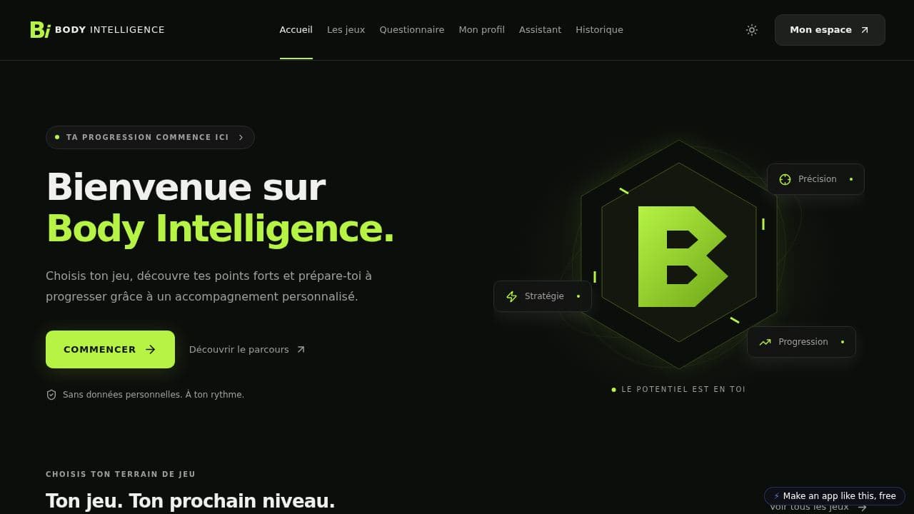 Screenshot of Body Intelligence