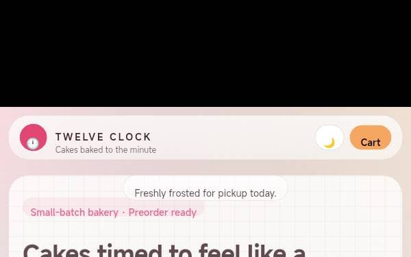 Screenshot of Twelve Clock Cakes