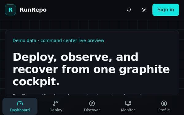 Screenshot of RunRepo Command