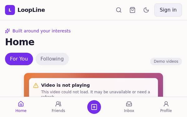 Screenshot of LoopLine Shorts