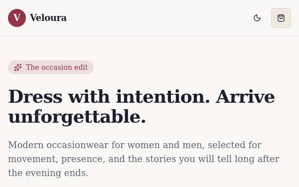 Screenshot of Veloura Atelier