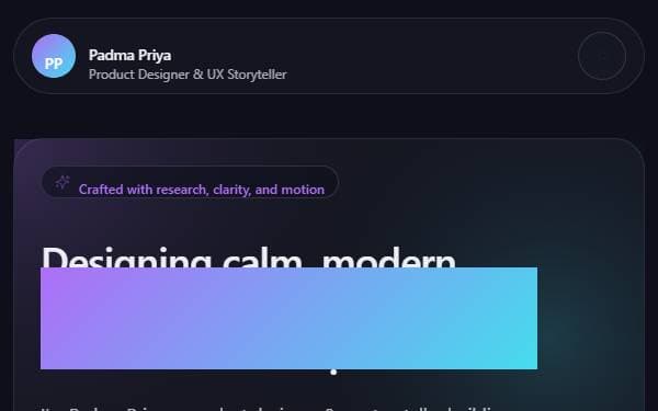 Screenshot of Padma Motionfolio