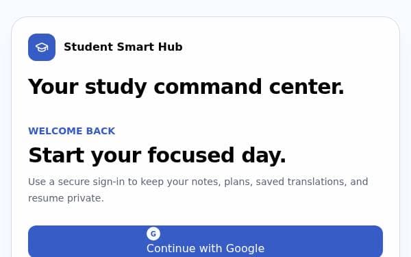 Screenshot of Student Smart Hub