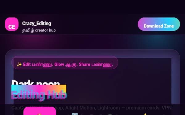 Screenshot of Crazy Editing Hub