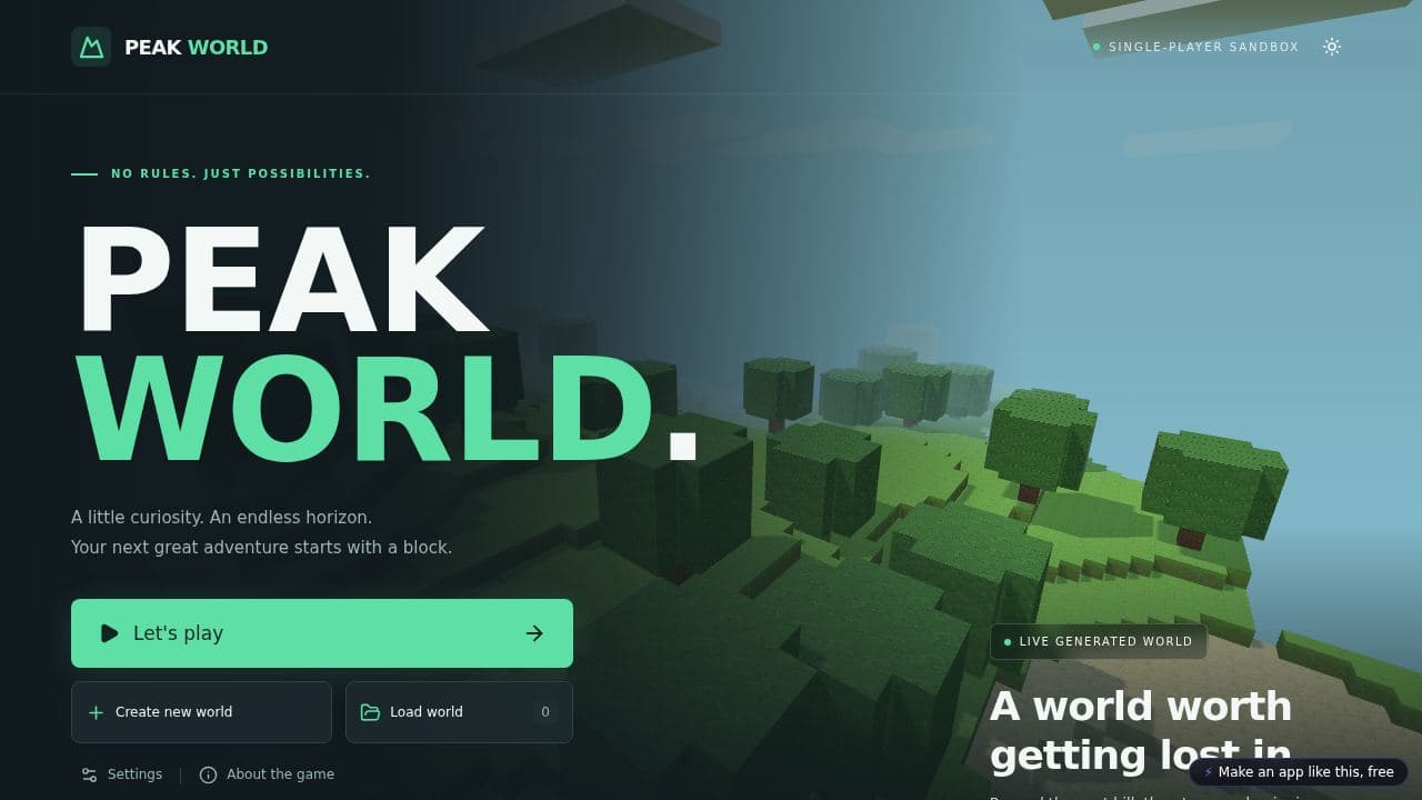 Screenshot of Peak World
