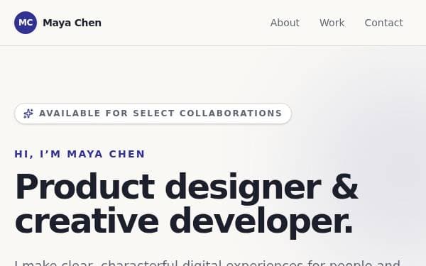 Screenshot of Modern Portfolio Showcase