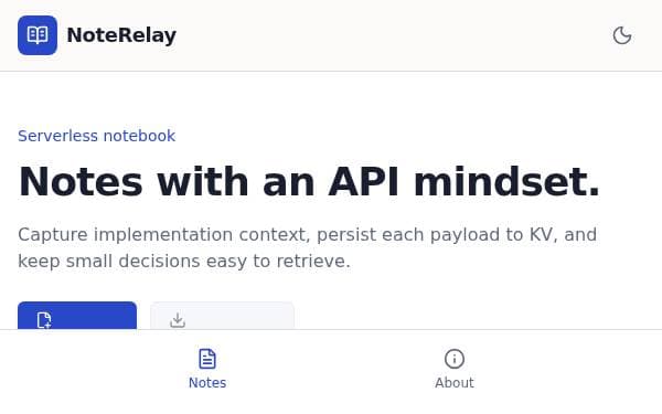 Screenshot of NoteRelay API