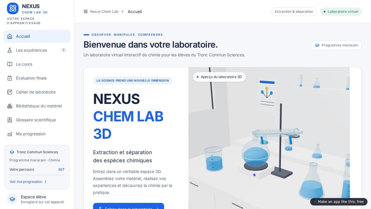 Screenshot of Nexus Chimie 3D