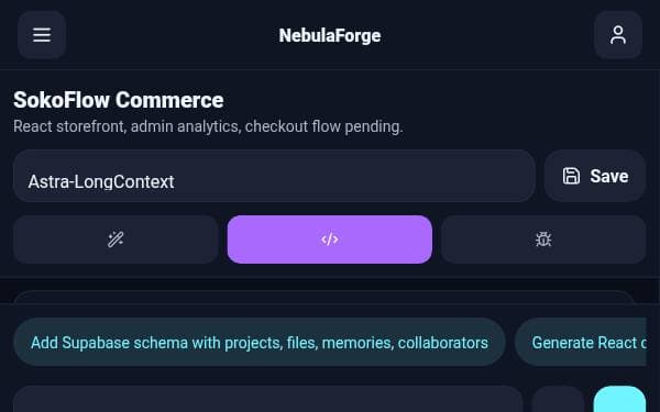 Screenshot of NebulaForge AI