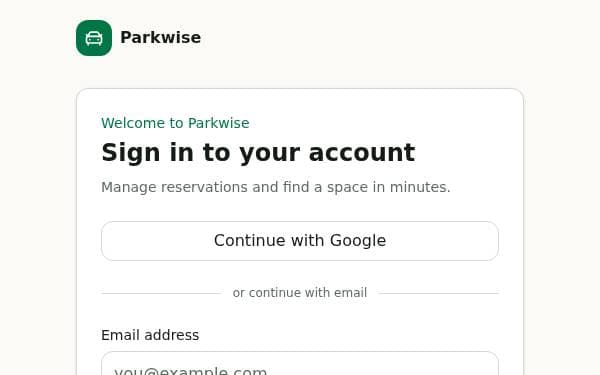 Screenshot of Smart Parking Booking