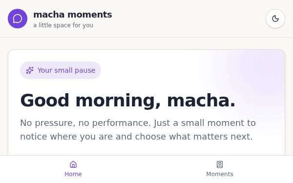 Screenshot of Macha Moments