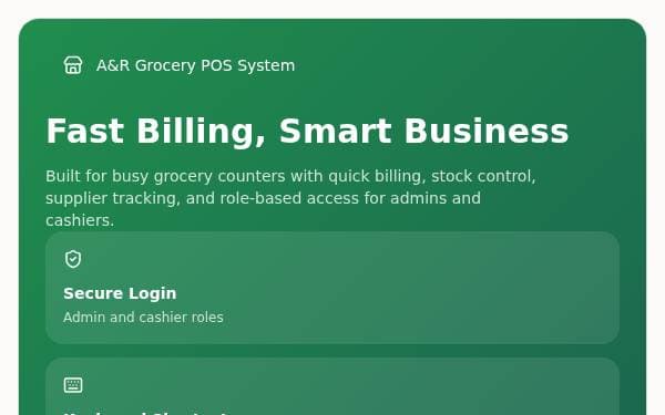 Screenshot of A&R Grocery POS