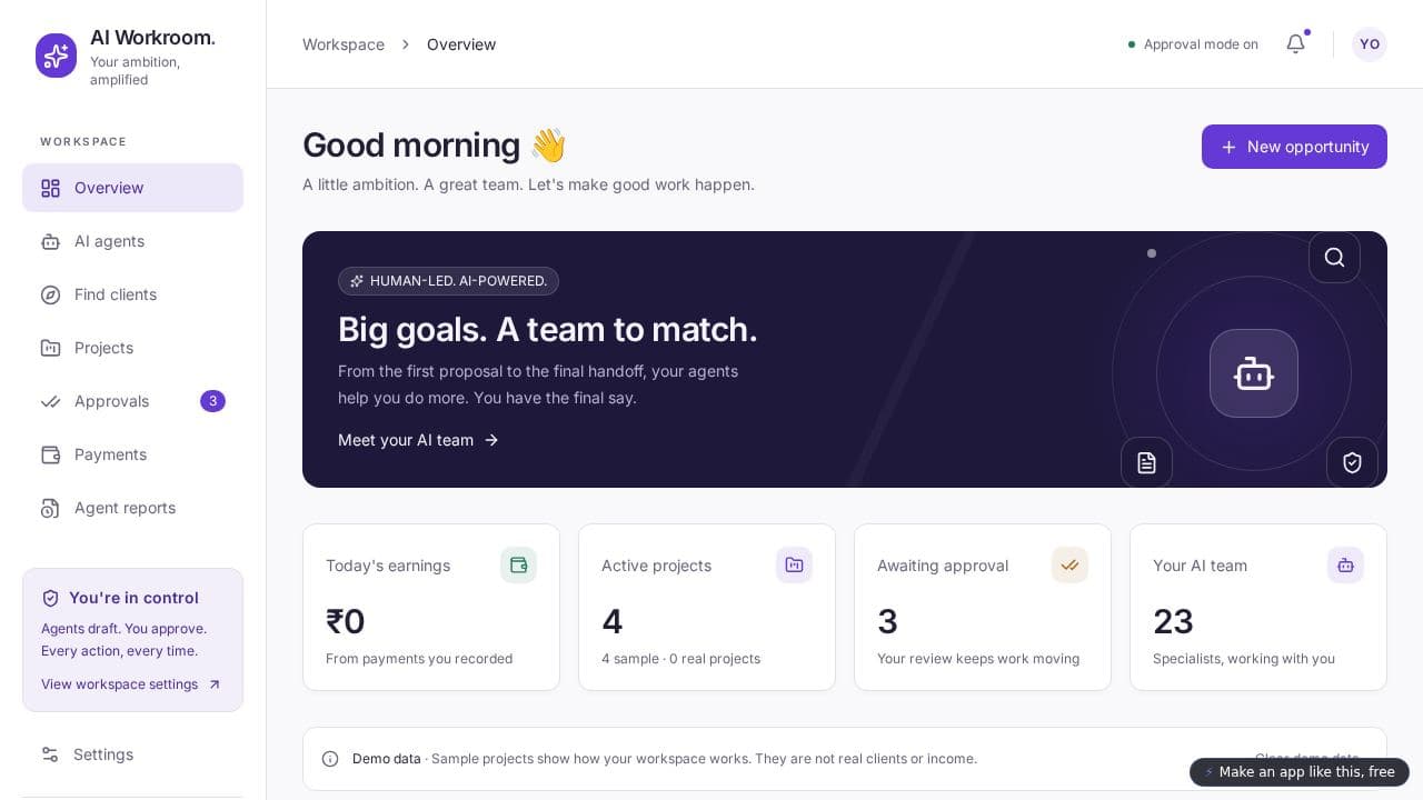 Screenshot of AI Freelance Agents