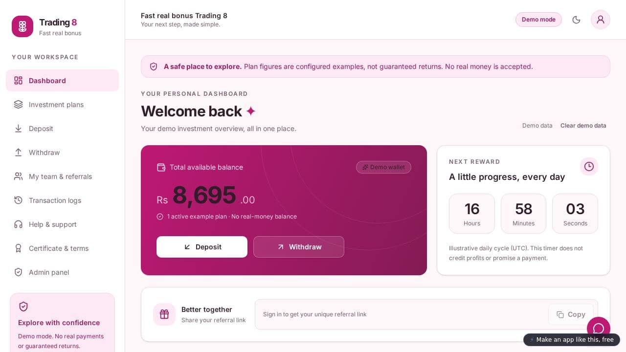 Screenshot of Fast Real Bonus Trading 8