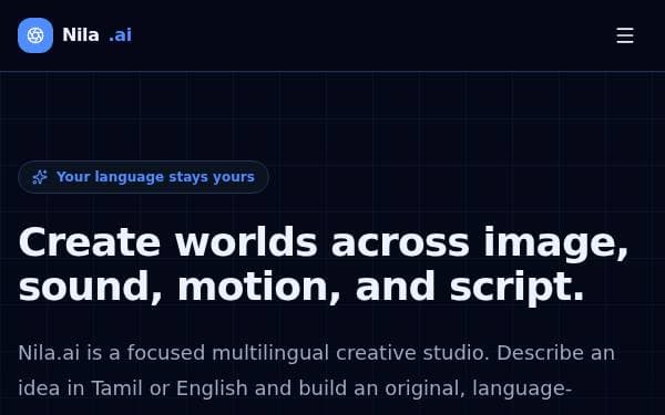Screenshot of Nila AI Studio