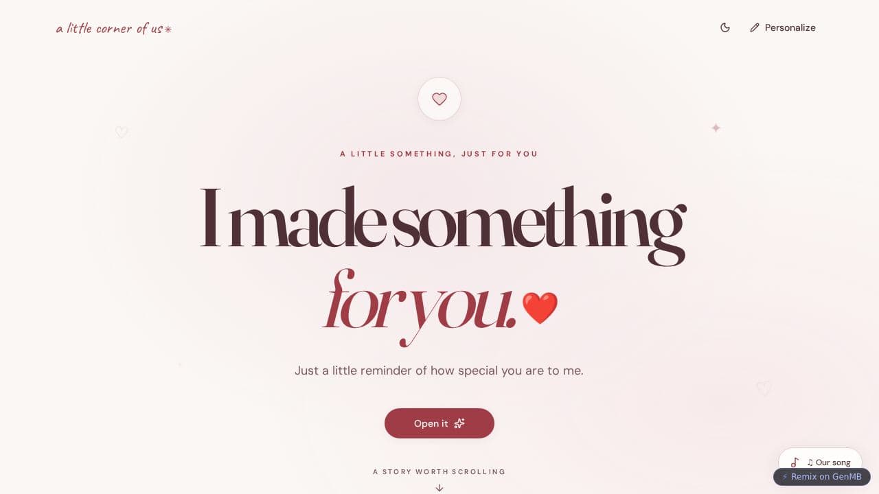 Screenshot of A Love Letter Online