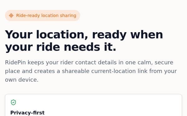 Screenshot of RidePin