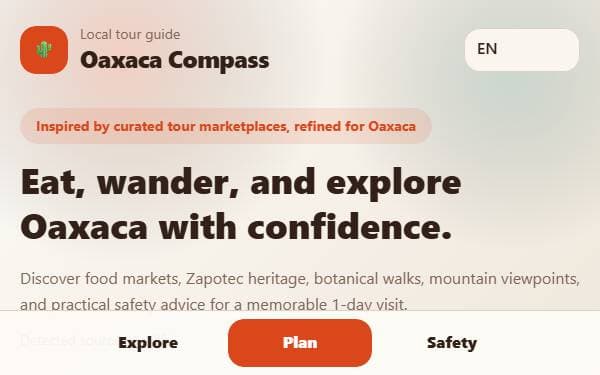 Screenshot of Oaxaca Compass