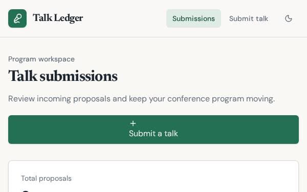 Screenshot of Talk Ledger