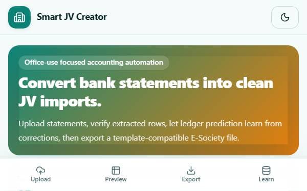 Screenshot of Smart JV Creator