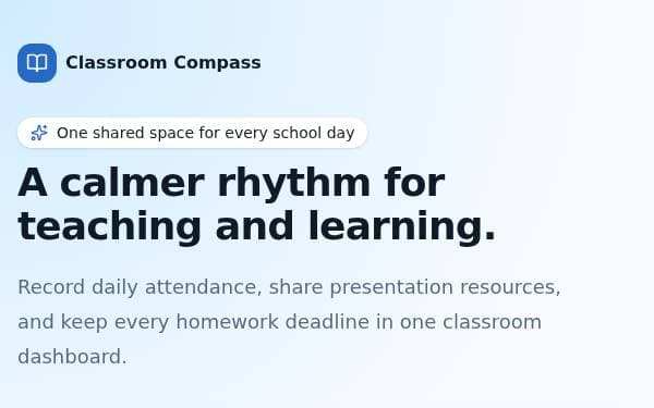 Screenshot of Classroom Attendance Hub