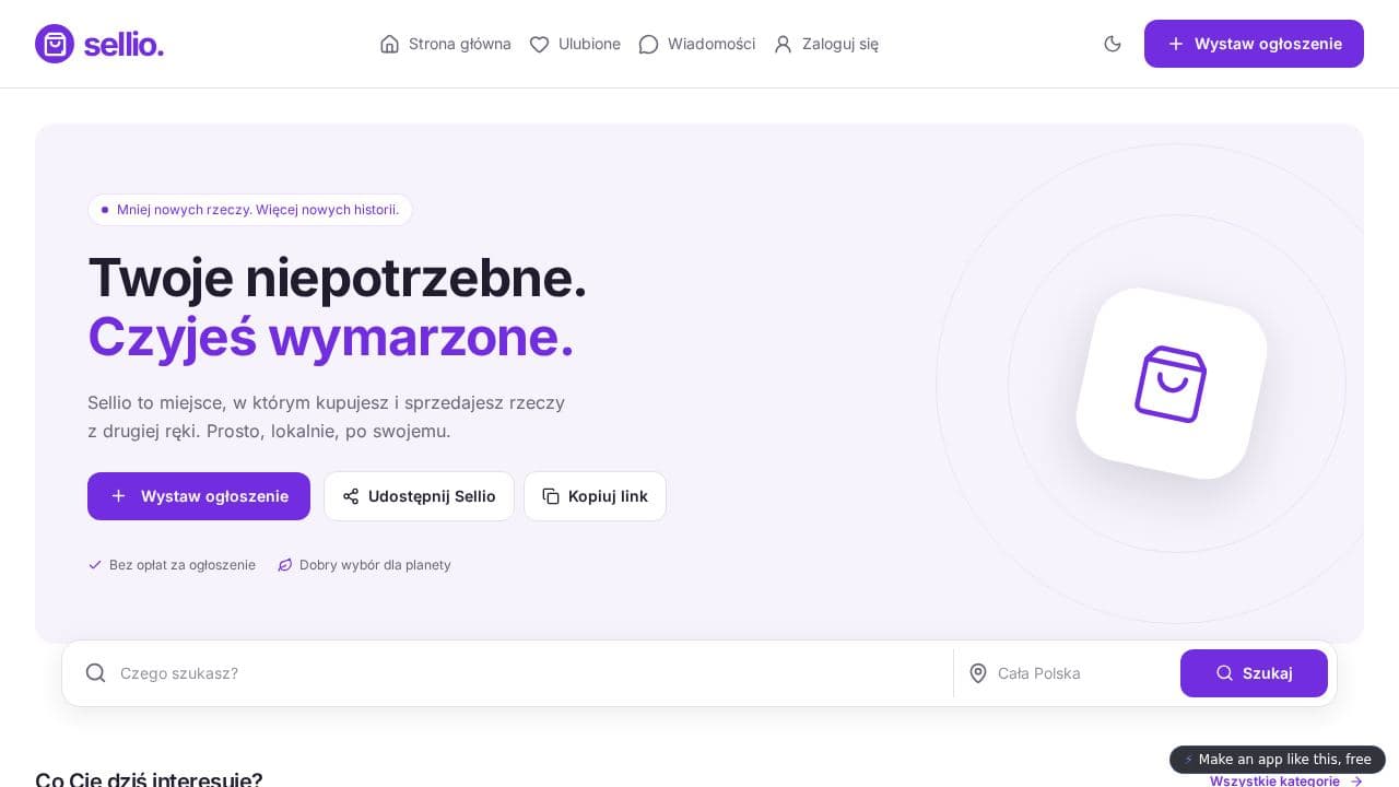 Screenshot of Sellio Marketplace