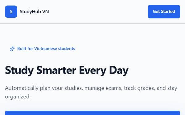 Screenshot of StudyHub VN