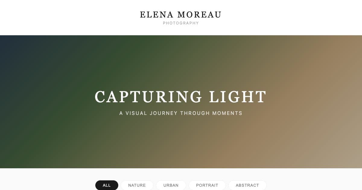 Screenshot of Photography Portfolio