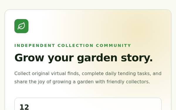 Screenshot of GardenVault Collection Hub