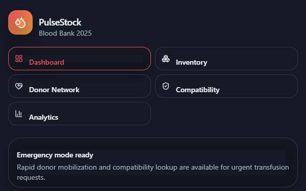 Screenshot of PulseStock Blood