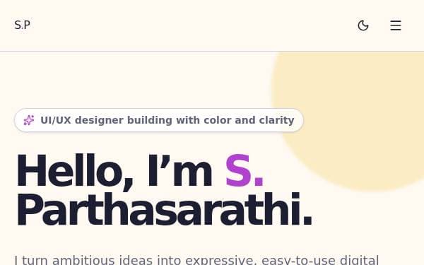 Screenshot of Parthasarathi Portfolio