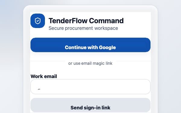 Screenshot of TenderFlow Command