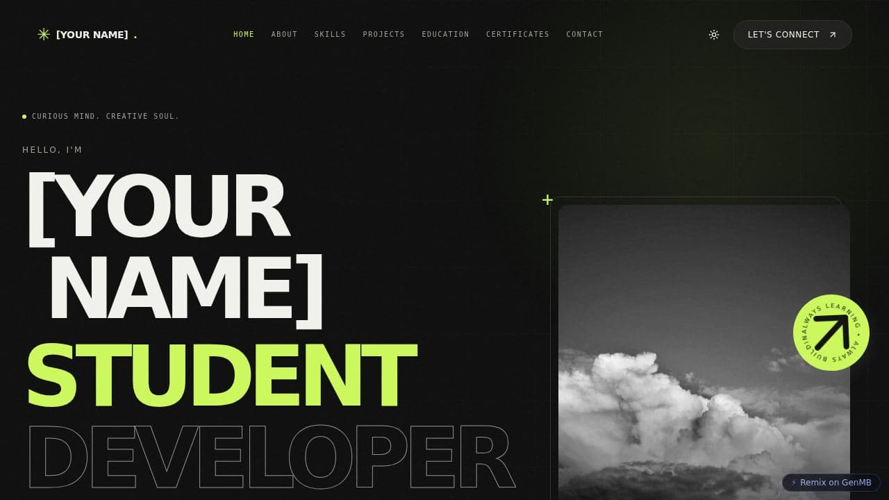 Screenshot of Student Developer Portfolio