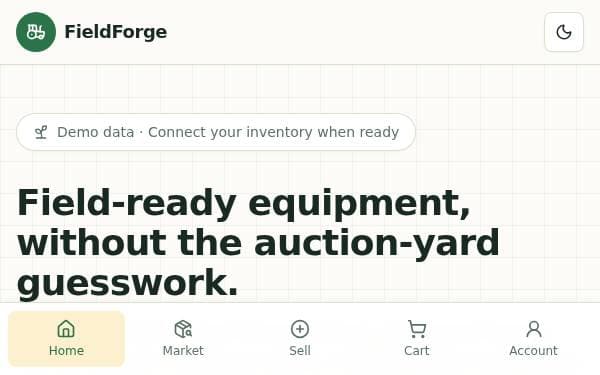 Screenshot of FieldForge Market