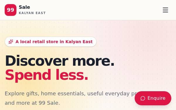 Screenshot of 99 Sale Storefront