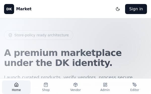 Screenshot of DK Market
