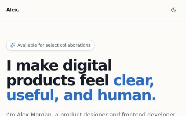 Screenshot of Modern Portfolio Showcase
