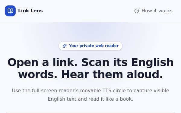 Screenshot of Link Reader Overlay