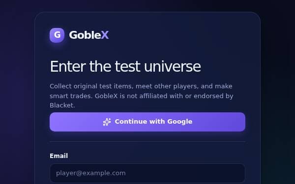 Screenshot of GobleX Trading Hub