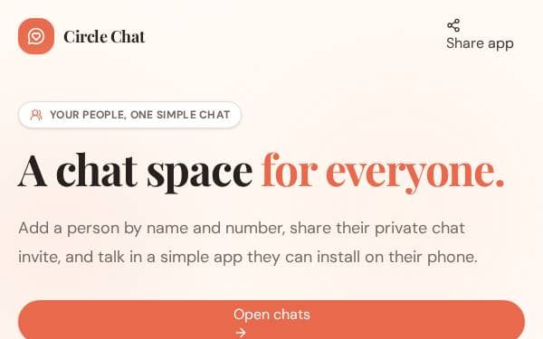 Screenshot of Family Chat Invite