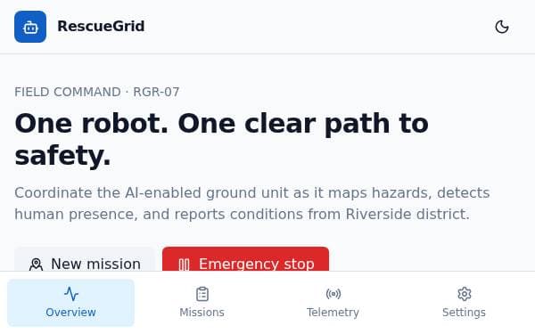 Screenshot of RescueGrid Command