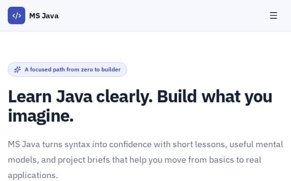 Screenshot of MS Java Academy