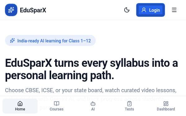 Screenshot of EduSparX