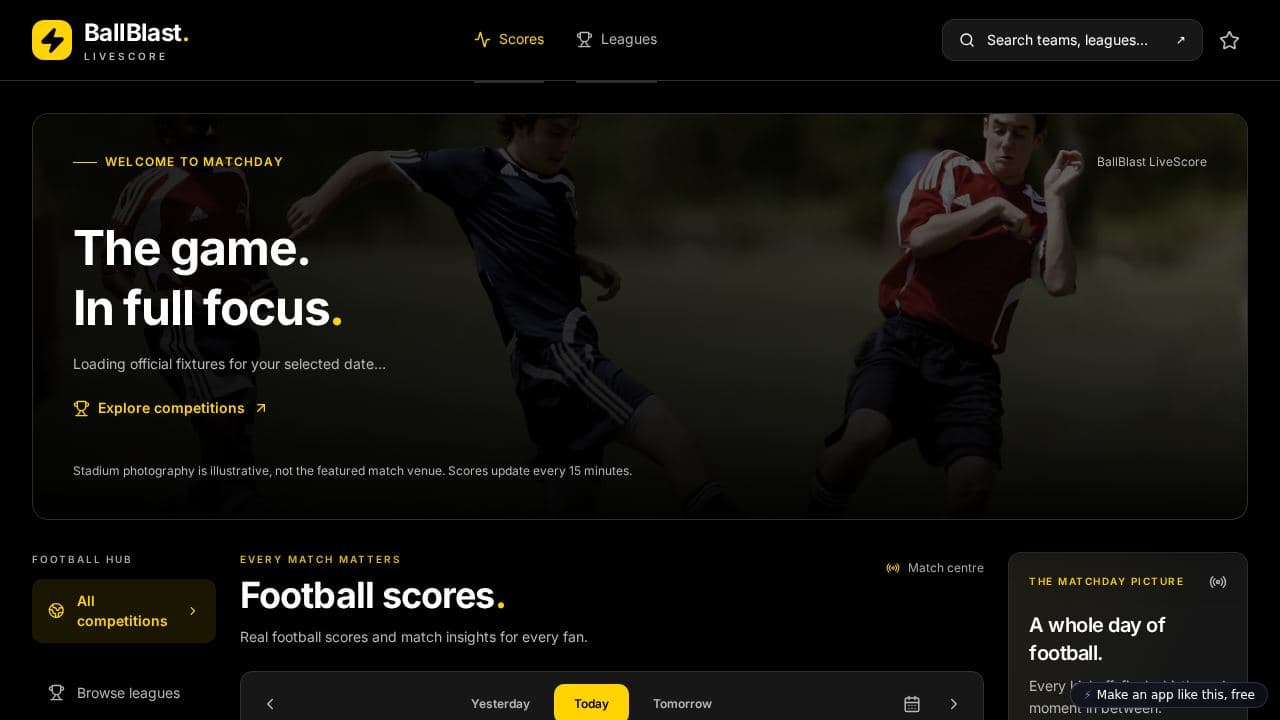 Screenshot of BallBlast LiveScore