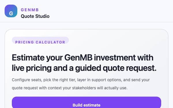 Screenshot of GenMB Quote Studio