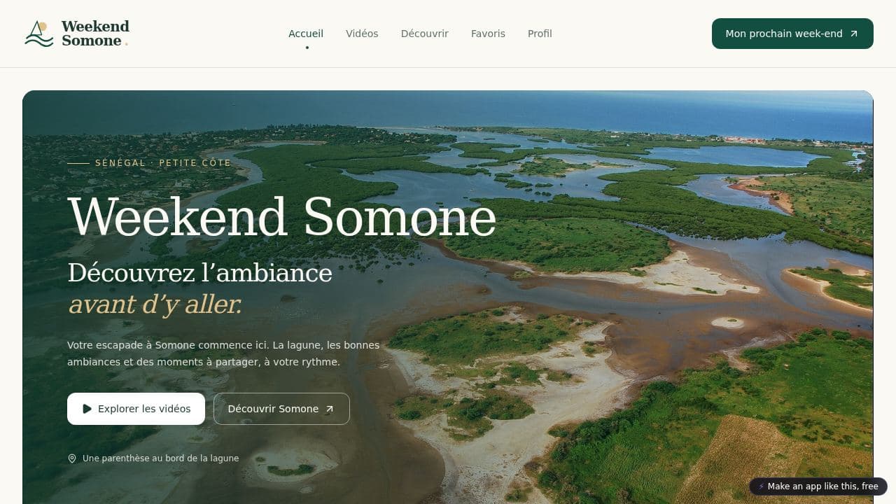 Screenshot of Weekend Somone