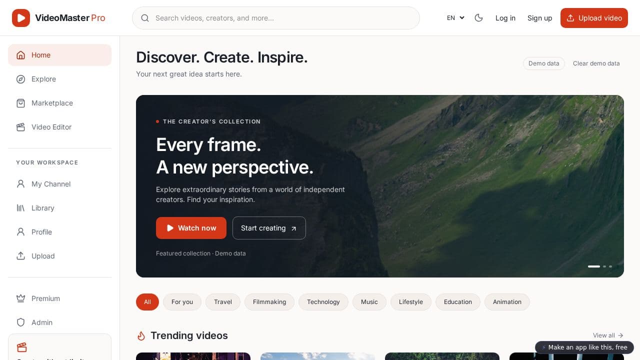 Screenshot of VideoMaster Pro