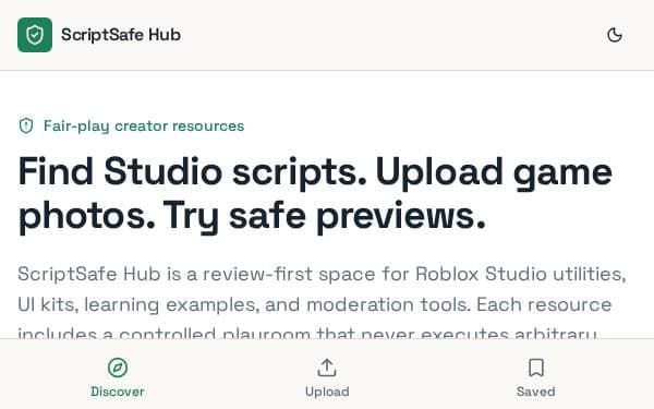 Screenshot of ScriptSafe Hub