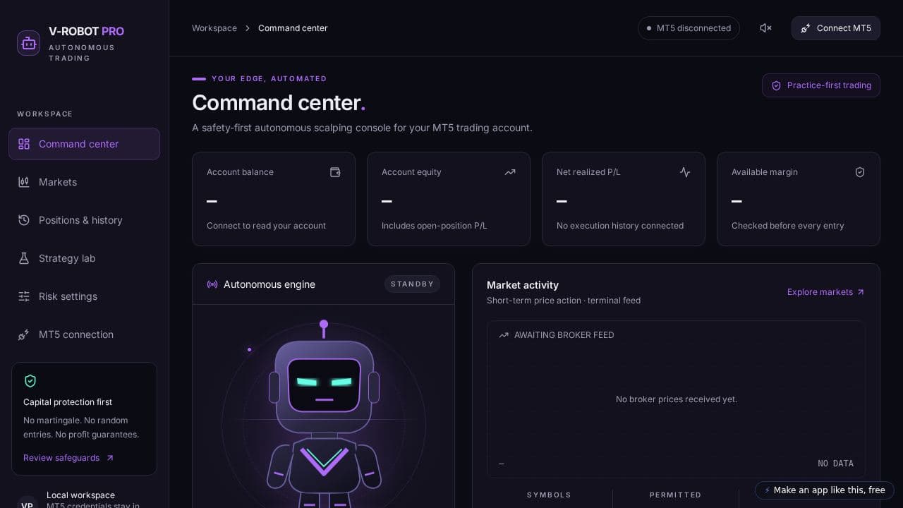 Screenshot of V-Robot Pro