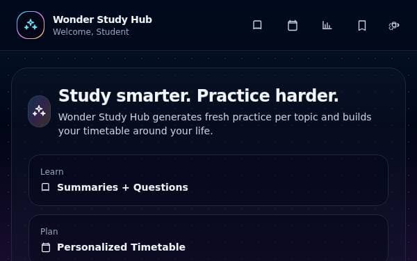 Screenshot of Wonder Study Hub